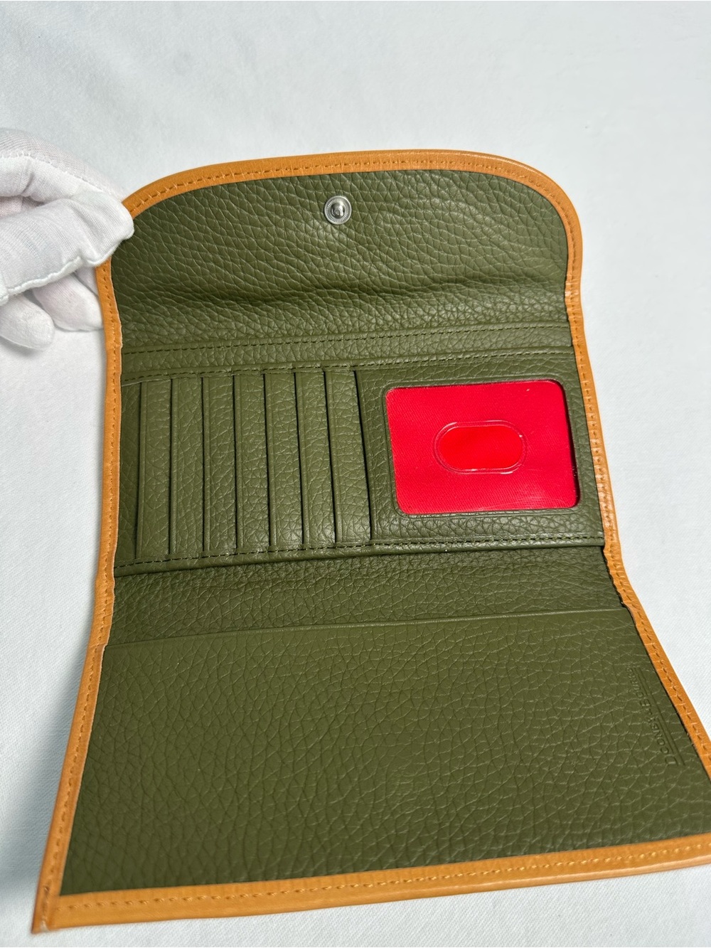 Dooney & Bourke Patterson Trifold Wallet in Olive Pebbled Leather - Picture 4 of 4